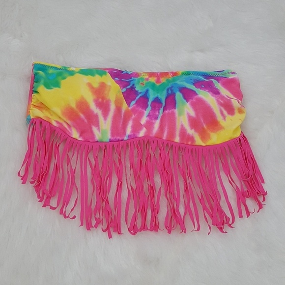 Pink Pig Apparel - Rainbow Tie Dyed‎ Bandeau - Picture 2 of 5
